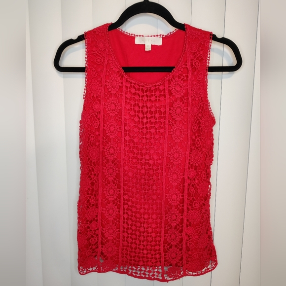 Adiva Tops - Adiva hot pink crochet lace top size S